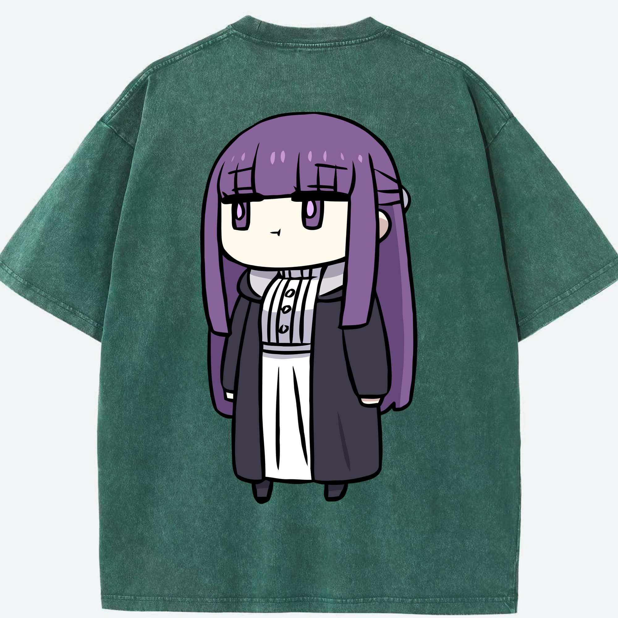（画像用） 葬送のフリーレン Frieren 綿100% ヴィンテージ風 半袖Tシャツ（背面プリント）
